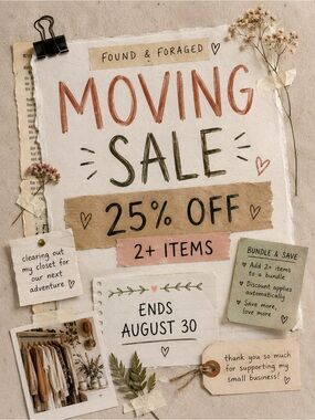 ‼️MOVING SALE 🌿 25% OFF 2+ ITEMS | Closet Clear Out Through 8/30